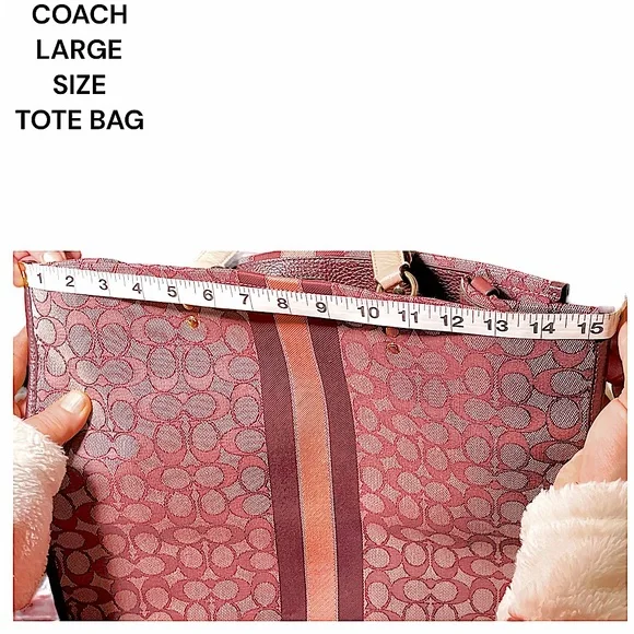 LARGE COACH DEMSEY TOTE EXCELLENT CONDITION & BEAUTIFUL COLOR-CROSSBODY TOTE - Picture 8 of 16